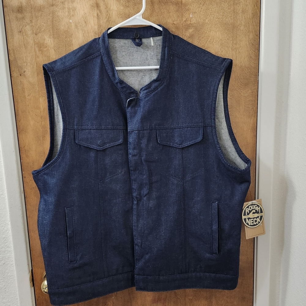 First MFG Conceal Carry Motorcycle Men's Denim Vest Size 3xl With Patches To Add